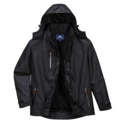 Suorituskykyinen takki suojaa sateelta on vedenpitävätuulenpitävä ja hengittävä.